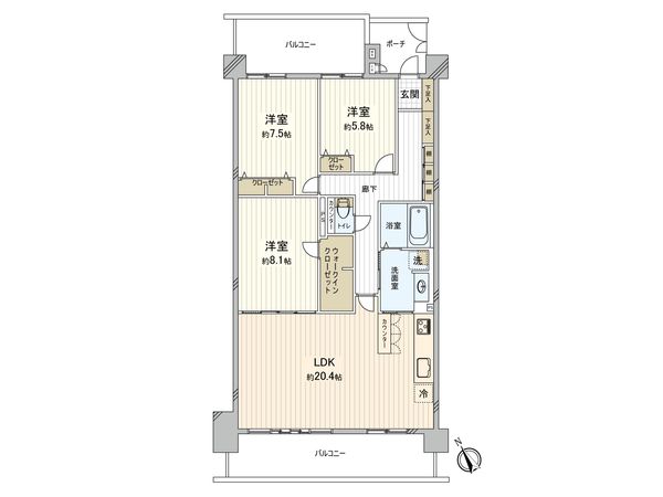サンクタス湘南藤沢アネーロの丘 Ⅰ番館 間取図(平面図) 間取図(平面図)