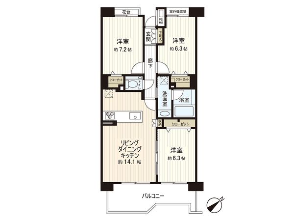 ライオンズガーデン湘南緑が浜 間取図(平面図) ライオンズガーデン湘南緑が浜 間取図(平面図)