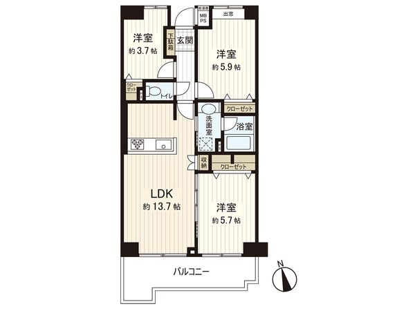ファミール藤沢城南 間取図(平面図) ファミール藤沢城南 間取図(平面図)