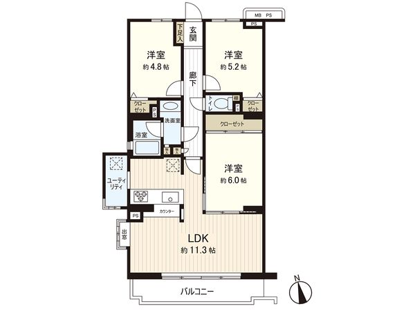 クリオ藤沢伍番館 間取図(平面図)