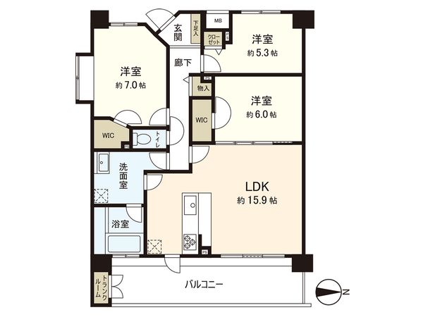 クレアコート湘南辻堂 間取図(平面図) クレアコート湘南辻堂 間取図(平面図)
