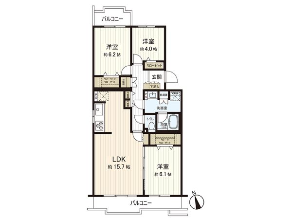 辻堂駅前ハイツ 4号棟 間取図(平面図)