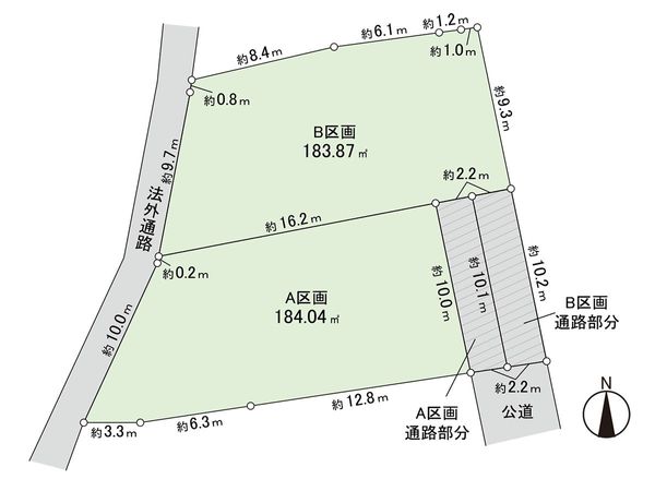 藤沢市高倉 土地A区画 区画図