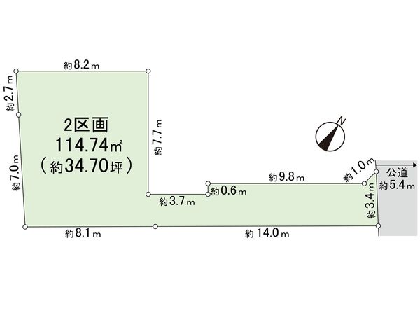 藤沢市亀井野 土地2区画 区画図