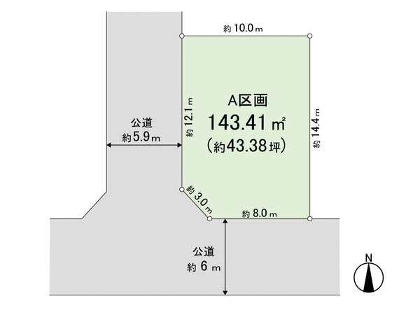 藤沢市湘南台6丁目(土地)A区画 地形図