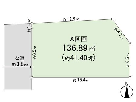 藤沢市亀井野(土地)A区画 地形図