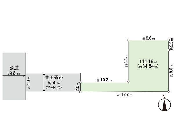 藤沢市湘南台5丁目(土地) 区画図 藤沢市湘南台5丁目(土地) 区画図