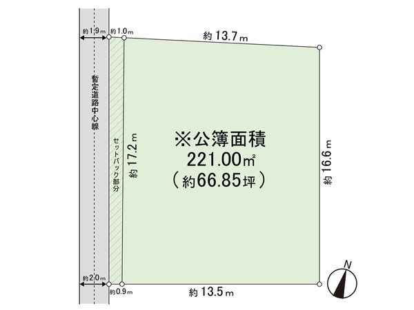 綾瀬市落合北4丁目 土地 区画図