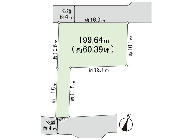 綾瀬市落合南3丁目(土地) 区画図