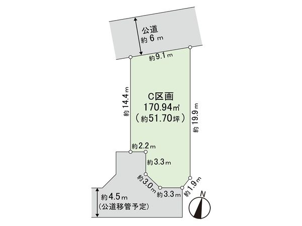 藤沢市今田(建築条件付土地)C区画 区画図 藤沢市今田(建築条件付土地)C区画 区画図