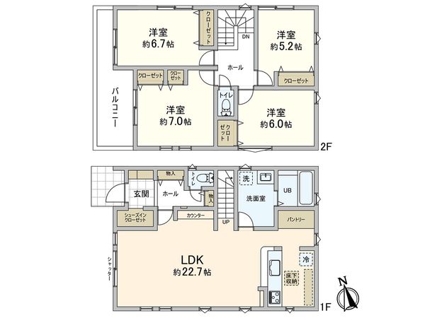 藤沢市高倉 新築1号棟 間取図(平面図)