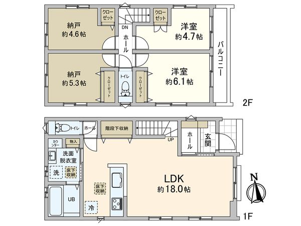 藤沢市亀井野 新築2号棟 間取図(平面図) 藤沢市亀井野 新築2号棟 間取図(平面図)