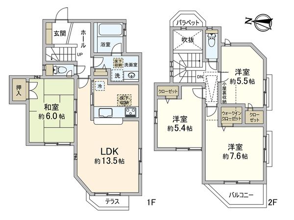保土ケ谷区上星川2丁目 戸建 間取図(平面図) 保土ケ谷区上星川2丁目 戸建 間取図(平面図)