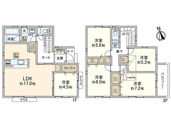 藤沢市高倉 新築戸建 2号棟 間取図(平面図) 間取図(平面図)