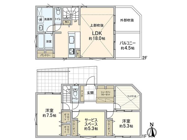 藤沢市亀井野 新築A棟 間取図(平面図) 藤沢市亀井野 新築A棟 間取図(平面図)