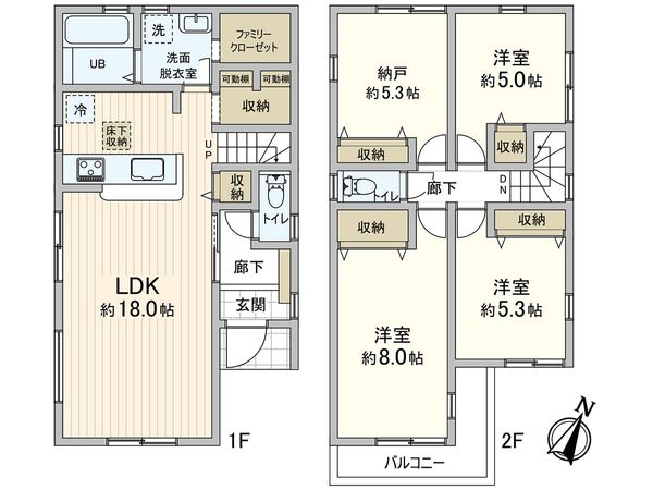 藤沢市石川6丁目 新築6号棟 間取図(平面図) 藤沢市石川6丁目 新築6号棟 間取図(平面図)