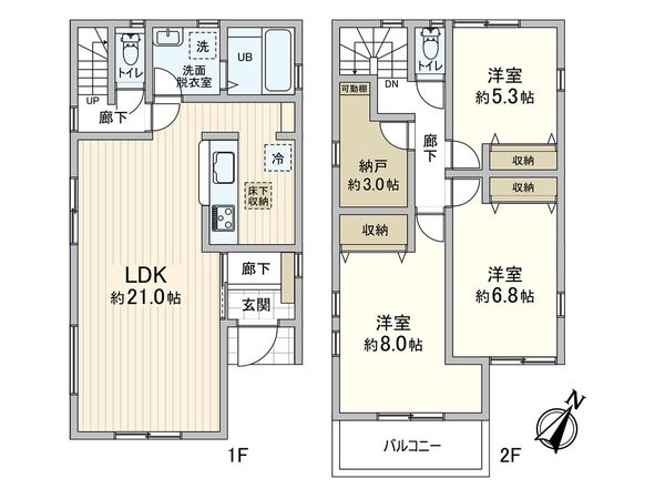 藤沢市石川6丁目 新築7号棟 間取図(平面図) 藤沢市石川6丁目 新築7号棟 間取図(平面図)