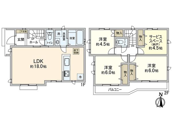 藤沢市長後 新築戸建 A号棟 間取図(平面図) 間取図(平面図)