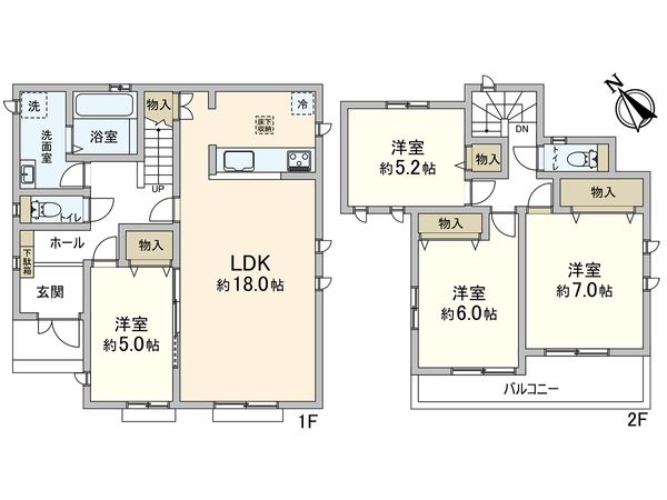 藤沢市葛原 新築戸建 間取図(平面図) 間取図(平面図)