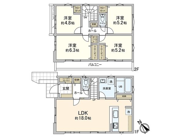 藤沢市長後 新築戸建 間取図(平面図) 藤沢市長後 新築戸建 間取図(平面図)