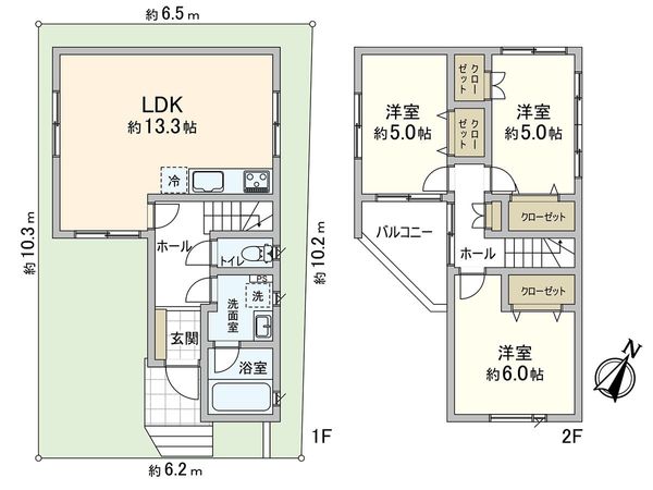 綾瀬市上土棚南2丁目 戸建 間取図(平面図)
