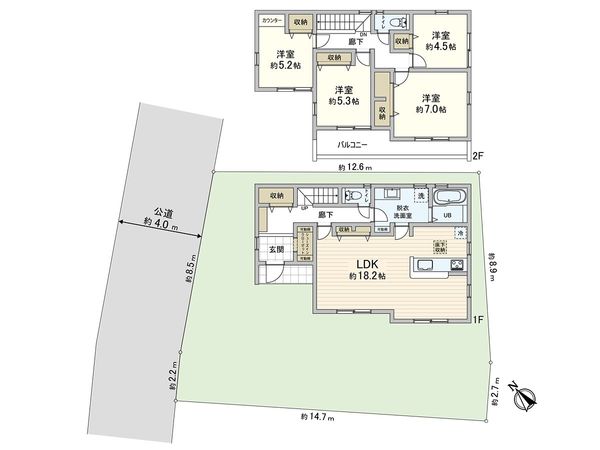 藤沢市長後 新築戸建 間取図(平面図) 藤沢市長後 新築戸建 間取図(平面図)