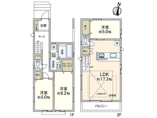 藤沢市湘南台1丁目 新築1号棟 間取図(平面図) 間取図(平面図)