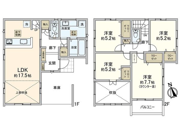藤沢市打戻 新築2号棟 間取図(平面図)