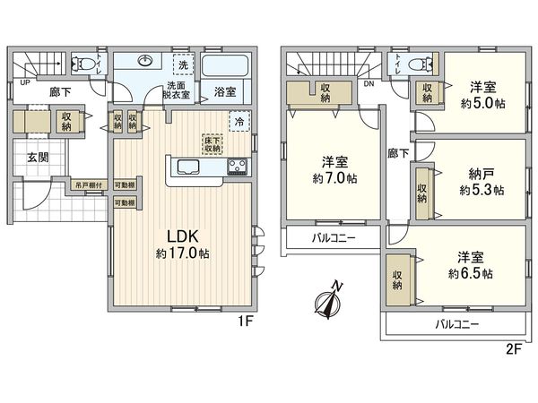 藤沢市下土棚 新築1号棟 間取図(平面図) 間取図(平面図)