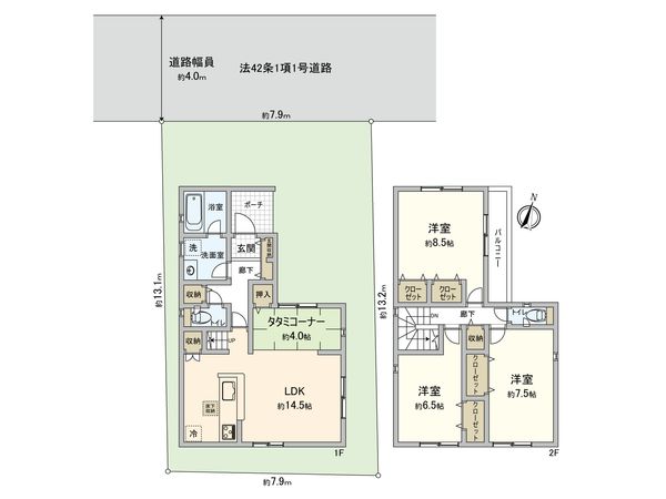 綾瀬市上土棚北2丁目 新築戸建 間取図(平面図) 間取図(平面図)