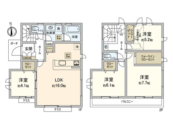 藤沢市高倉 新築戸建8号棟 間取図(平面図)