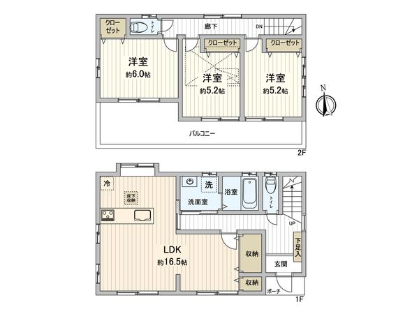 藤沢市石川3丁目 中古戸建 間取図(平面図) 間取図(平面図)