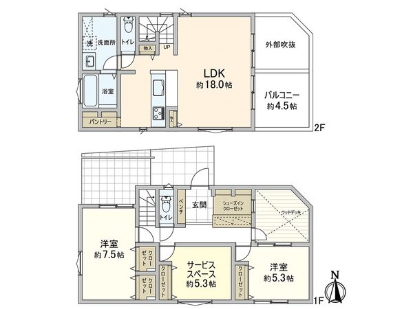 藤沢市亀井野 新築A棟 間取図(平面図)