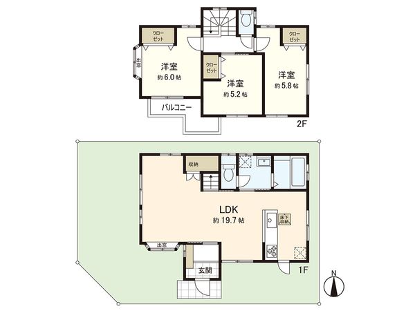 藤沢市下土棚 戸建 間取図(平面図) 藤沢市下土棚 戸建 間取図(平面図)