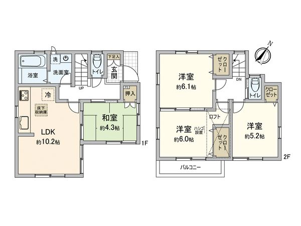 綾瀬市落合南2丁目(戸建) 間取図(平面図)