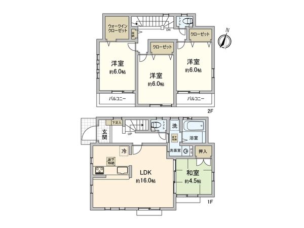 大和市上和田(戸建) 間取図(平面図)