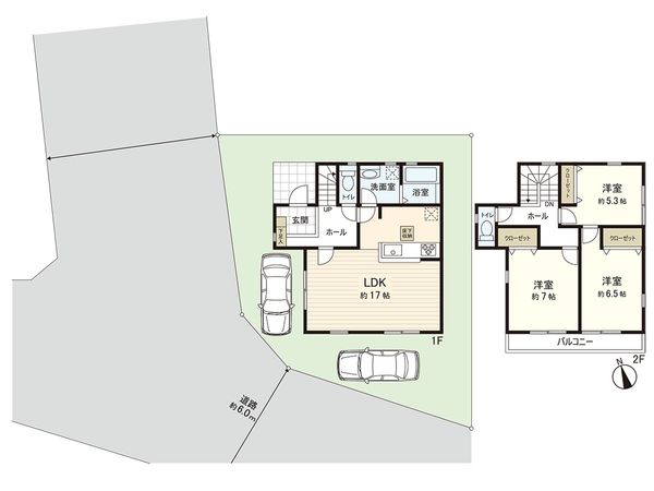 藤沢市遠藤(新築戸建)2号棟 間取図(平面図)