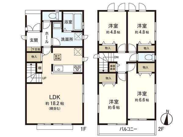 藤沢市高倉(新築戸建)A号棟 間取図(平面図) 藤沢市高倉(新築戸建)A号棟 間取図(平面図)