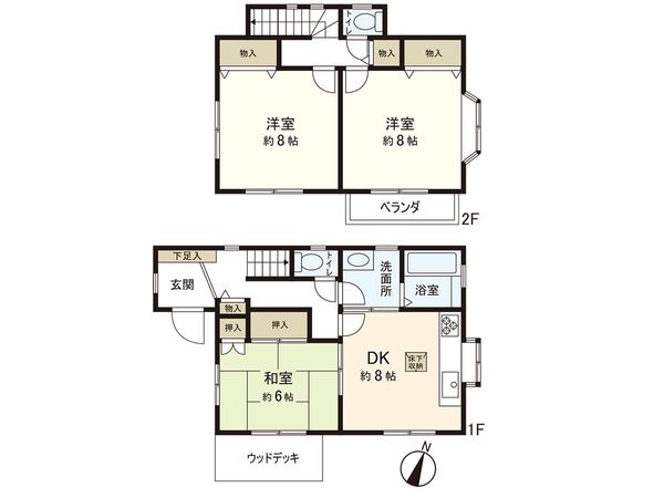 綾瀬市落合南2丁目(戸建) 間取図(平面図) 綾瀬市落合南2丁目(戸建) 間取図(平面図)