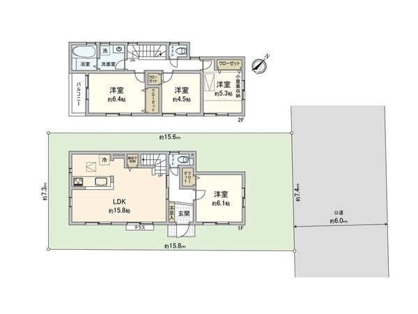 藤沢市遠藤(戸建) 間取図(平面図) 藤沢市遠藤(戸建) 間取図(平面図)