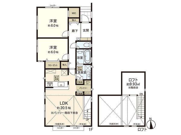 藤沢市遠藤 新築1号棟 間取図(平面図) 藤沢市遠藤 新築1号棟 間取図(平面図)