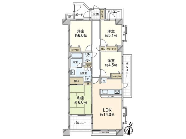 プランヴェール湘南台 間取図(平面図) 間取図(平面図)
