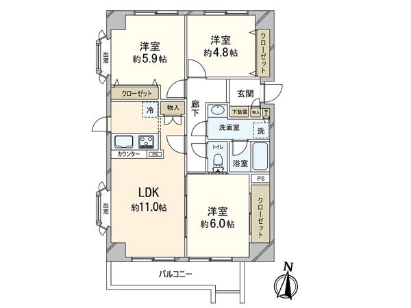 ブルーコート湘南 間取図(平面図) ブルーコート湘南 間取図(平面図)