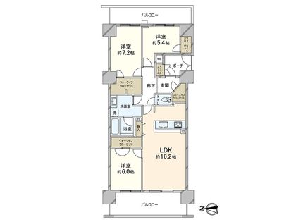 エスタテラ湘南台 マウンテンコート 間取図(平面図)