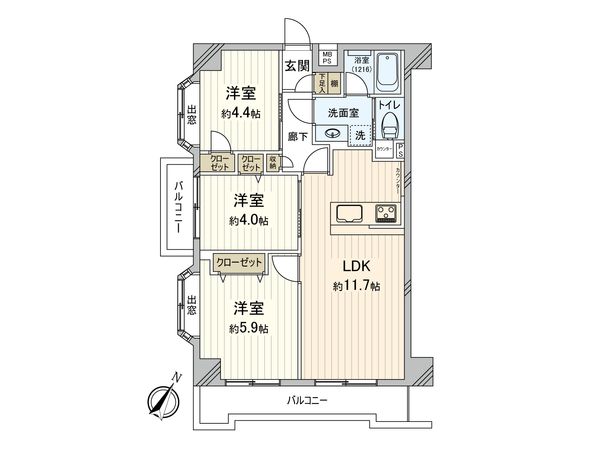 湘南台ダイヤモンドマンション 間取図(平面図)