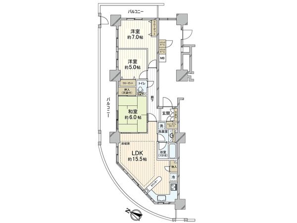 エスタテラ湘南台プラザタワー 間取図(平面図)