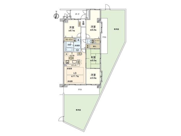 ネオステージ長後 間取図(平面図) ネオステージ長後 間取図(平面図)
