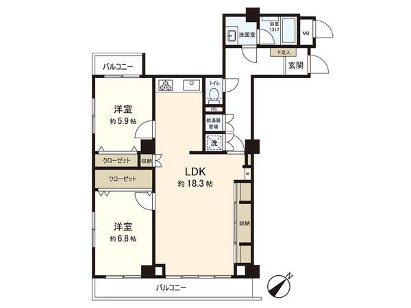 エクレール湘南台 間取図(平面図) エクレール湘南台 間取図(平面図)