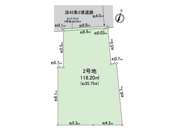 日野市大坂上2丁目 土地2号地 区画図 日野市大坂上2丁目 土地2号地 区画図