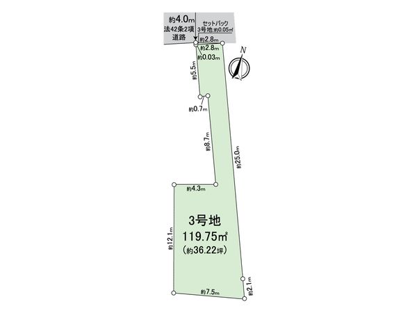日野市大坂上2丁目 土地3号地 区画図 日野市大坂上2丁目 土地3号地 区画図